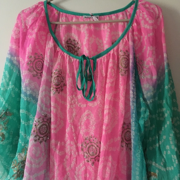 JULIET DUNN London Pure Silk Beach Resort Dress One Size - Picture 2 of 5